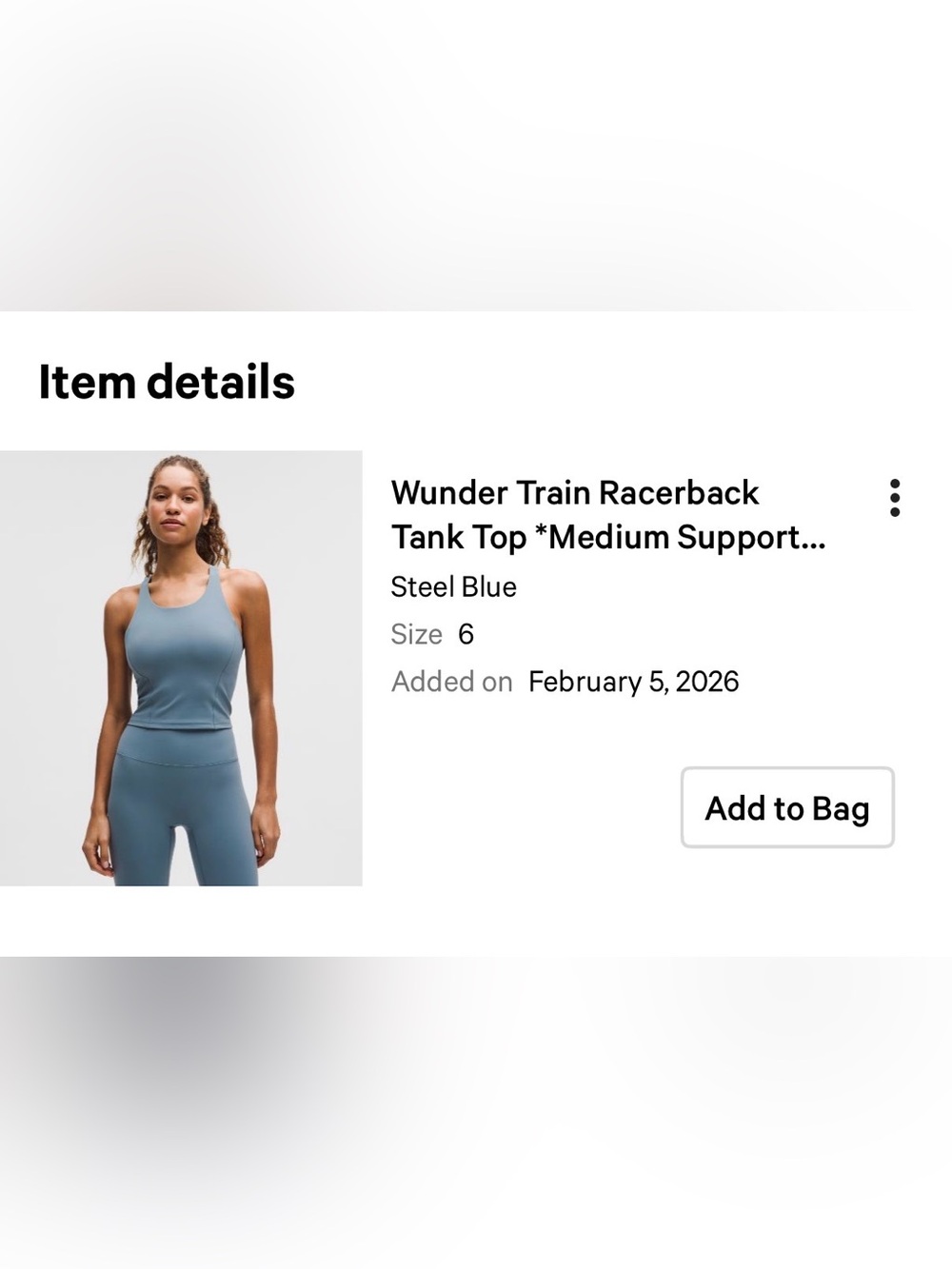 lululemon Wunder Train Racerback Tank — Steel Blue